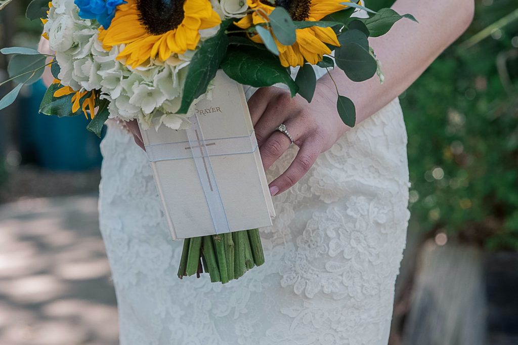 bible in wedding bouquet
