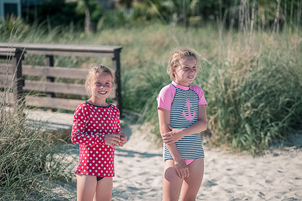 little girls on the beach