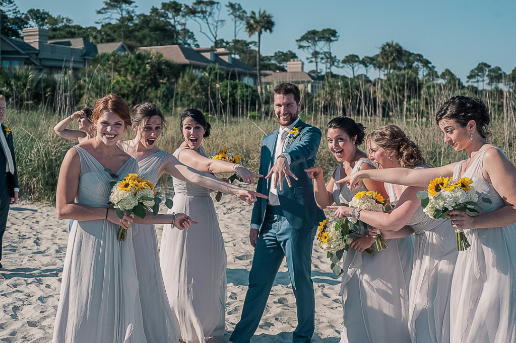 groom and bridesmaids